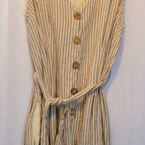 Lulus ivory stripped romper size L